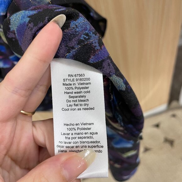 SLNY Black Print Dress Size 10 NWT - Picture 6 of 6